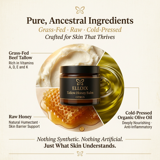 Organic Grass-Fed Beef Tallow With Raw Honey Balm